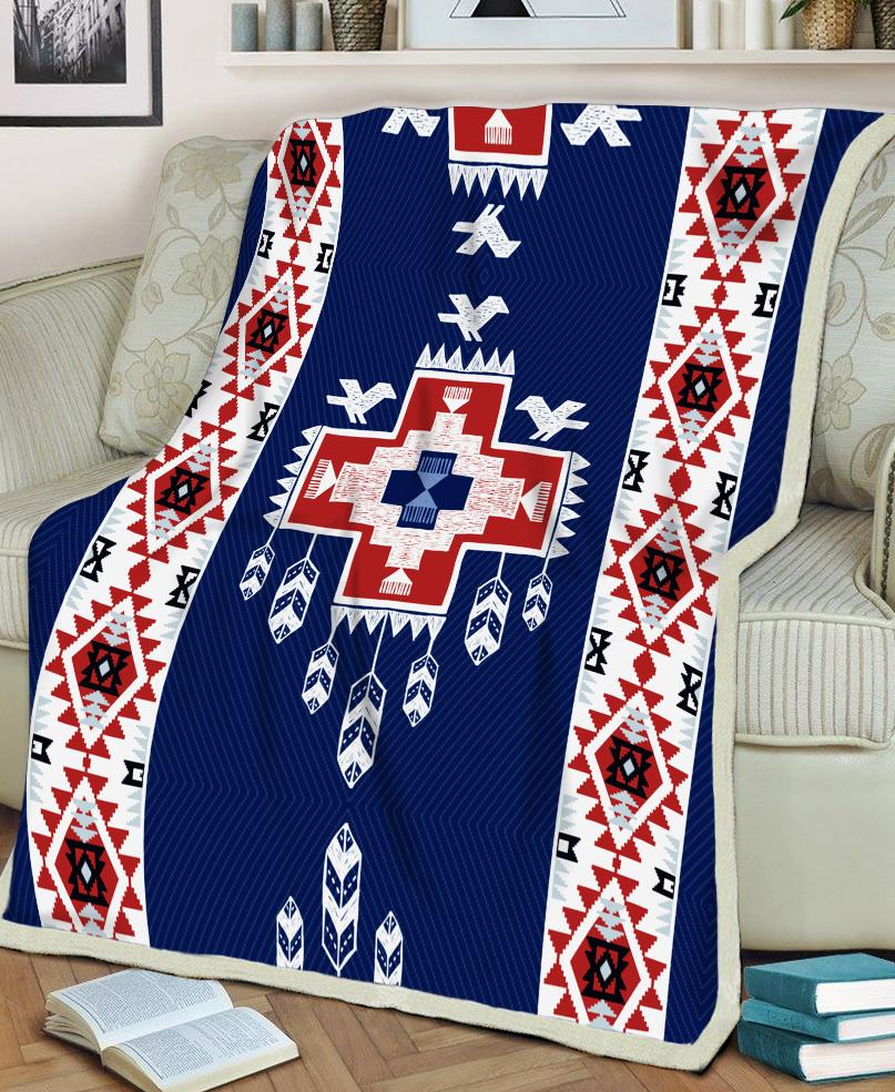WelcomeNative Birds Feather Fleece Blanket, 3D Fleece Blanket, All Over Print, Native American