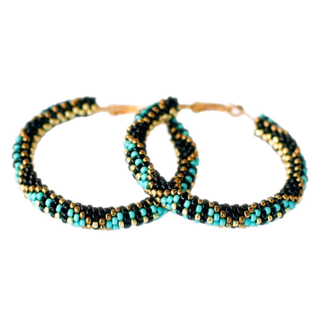 WelcomeNative Handmade Turquoise Seed Bead Earrings