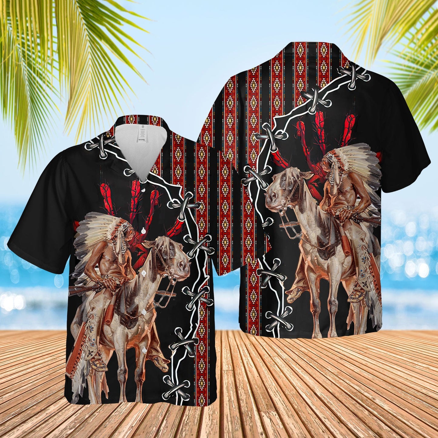 Native Wolf 3D All Over Printed Hawaiian Shirt