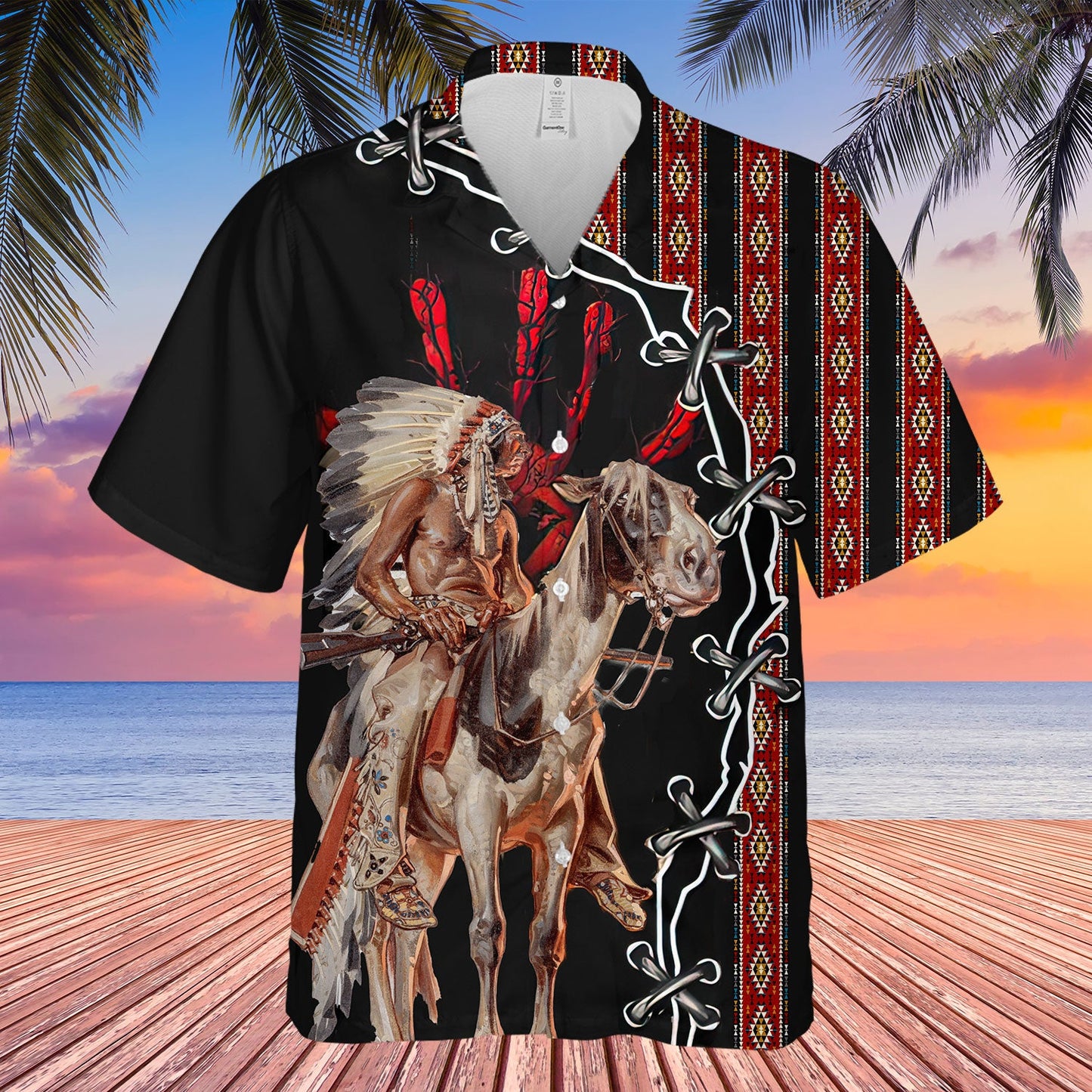 Native Wolf 3D All Over Printed Hawaiian Shirt