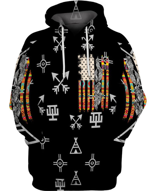 WelcomeNative Native Flag 3D Hoodie, All Over Print Hoodie, Native American