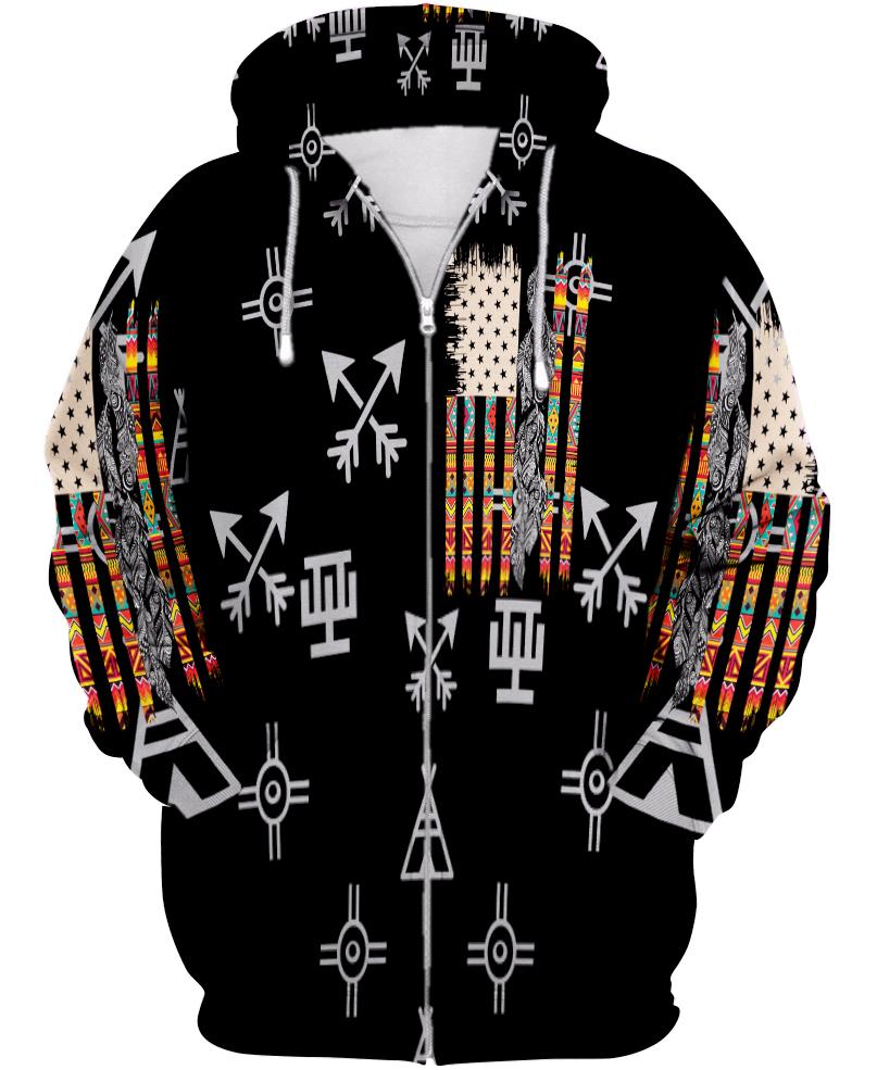 WelcomeNative Native Flag 3D Hoodie, All Over Print Hoodie, Native American