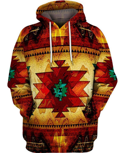 WelcomeNative Native Pattern 3D Hoodie, All Over Print Hoodie, Native American