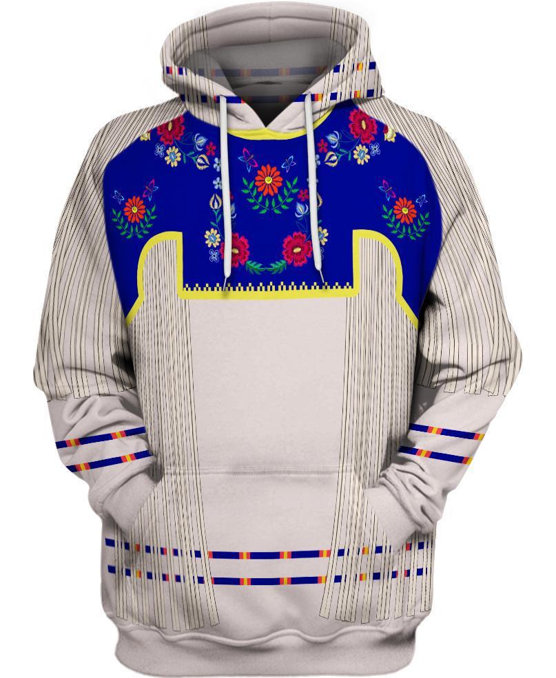 WelcomeNative Native Navy 3D Hoodie, All Over Print Hoodie, Native American