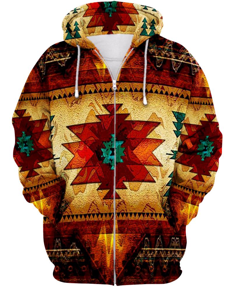 WelcomeNative Native Pattern 3D Hoodie, All Over Print Hoodie, Native American