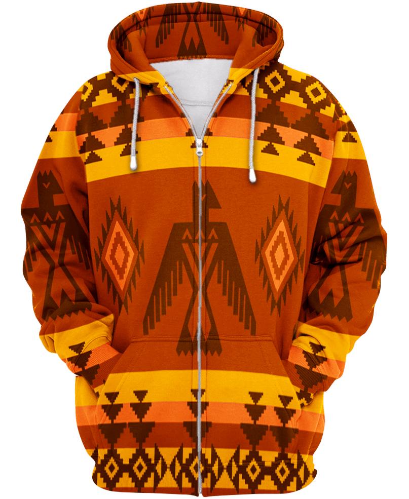 WelcomeNative Orange Eagle 3D Hoodie, All Over Print Hoodie, Native American