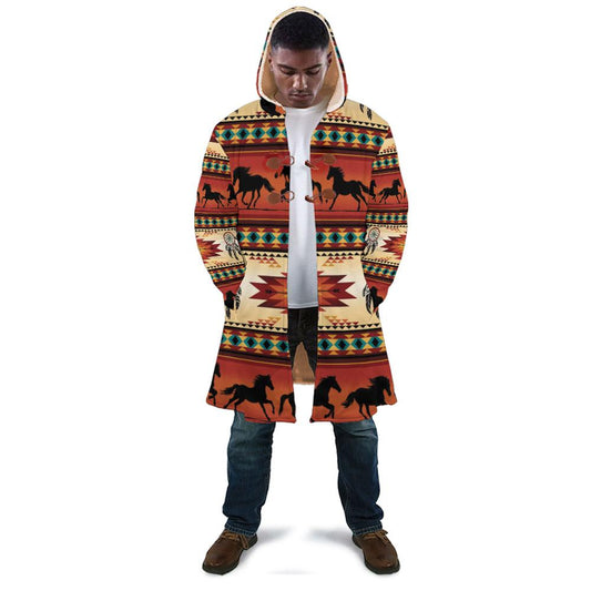 WelcomeNative Horse Pattern Native 3D Dream Cloak, All Over Print Dream Cloak, Native American