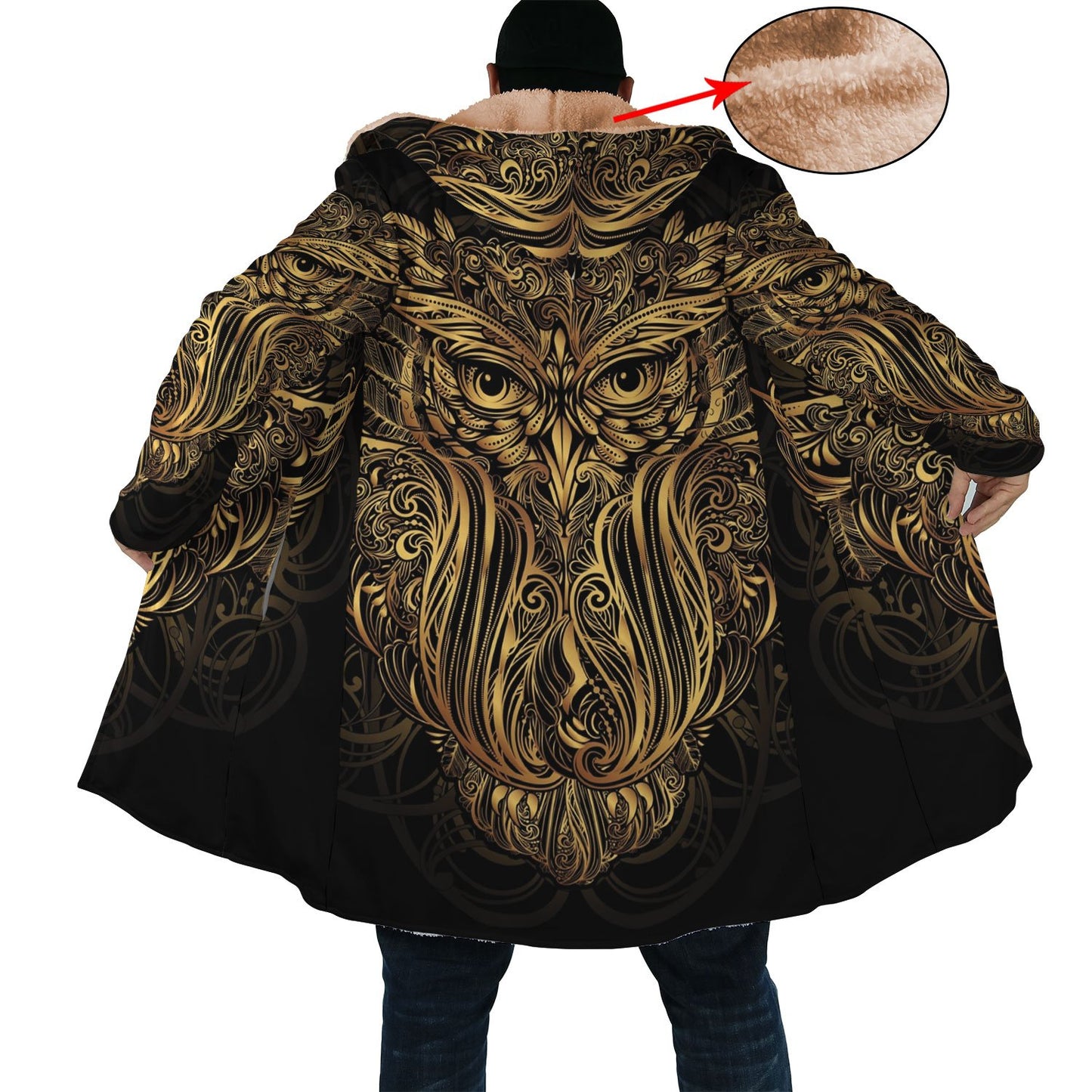 WelcomeNative Owl Pattern Native 3D Dream Cloak, All Over Print Dream Cloak, Native American