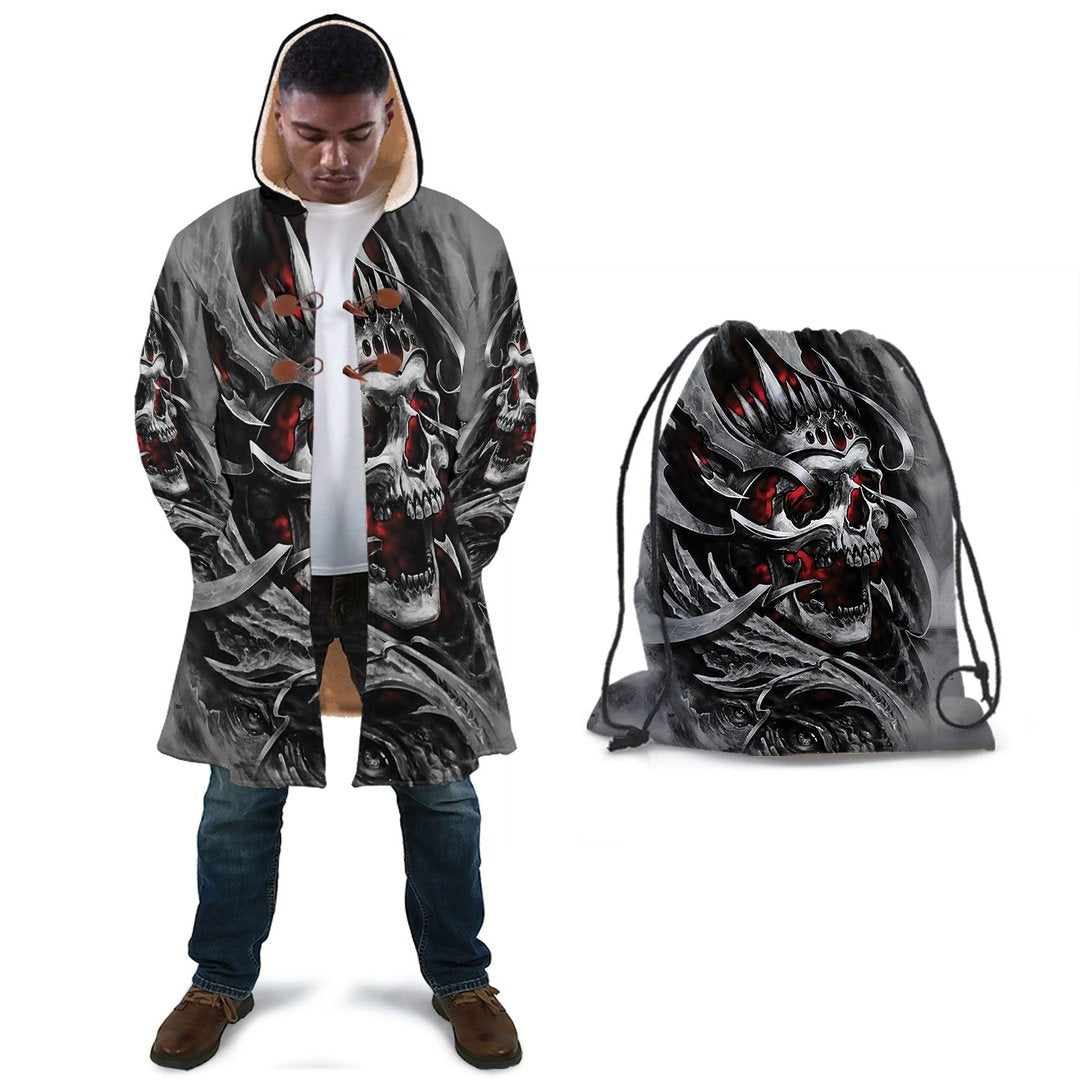 WelcomeNative Grey Skull Native 3D Dream Cloak, All Over Print Dream Cloak, Native American