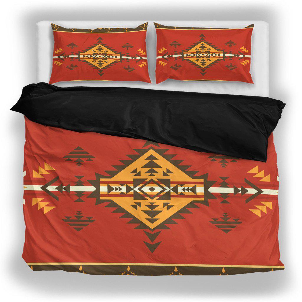 WelcomeNative Red Orange Native Bedding Set, 3D Bedding Set, All Over Print, Native American