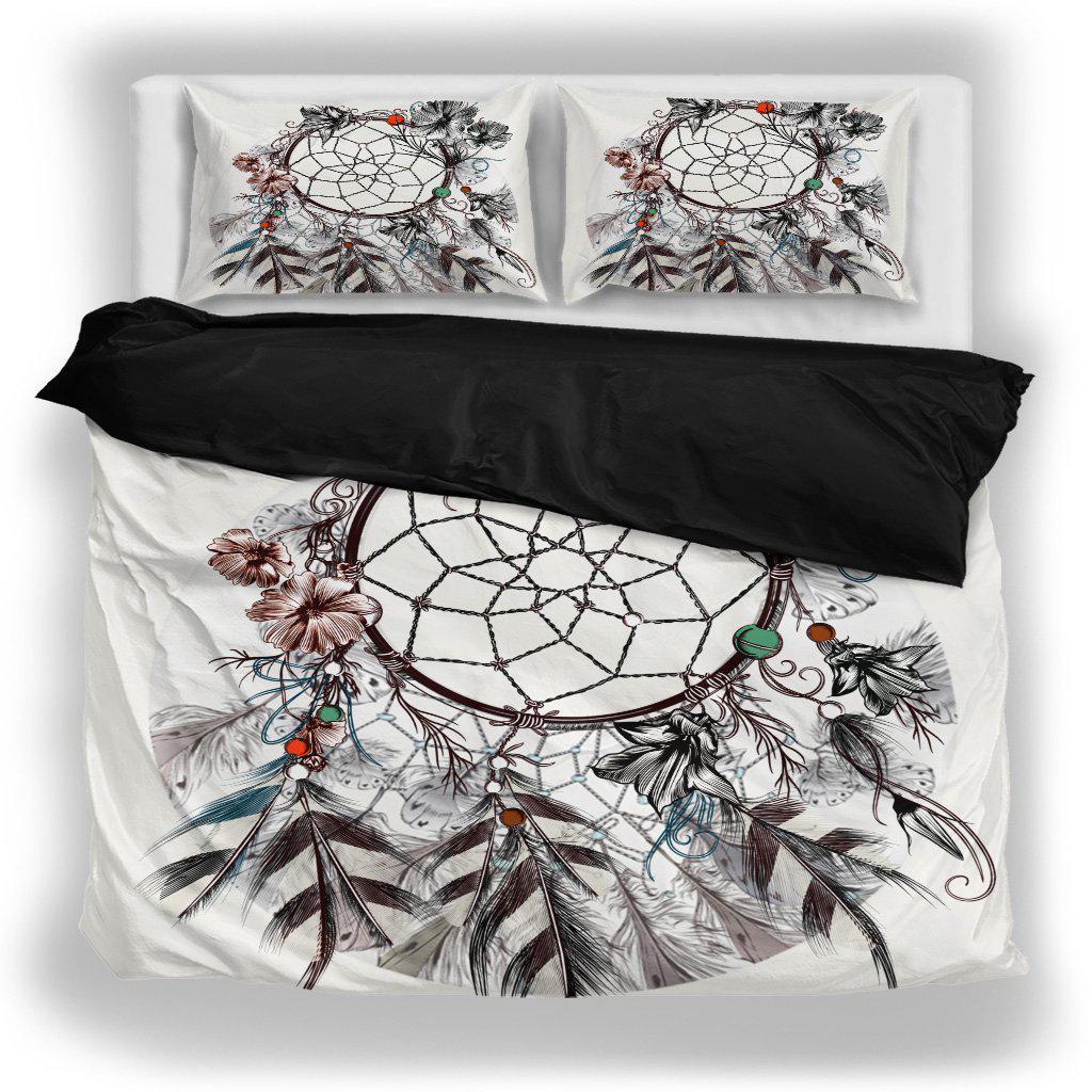 WelcomeNative White Native Dreamcatcher Bedding Set, 3D Bedding Set, All Over Print, Native American