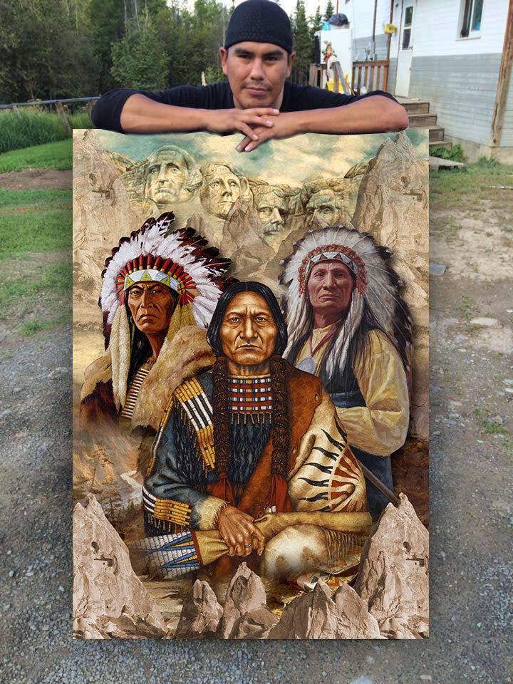 WelcomeNative Indigenous Man Native Poster, 3D Poster, All Over Print Poster, Native American