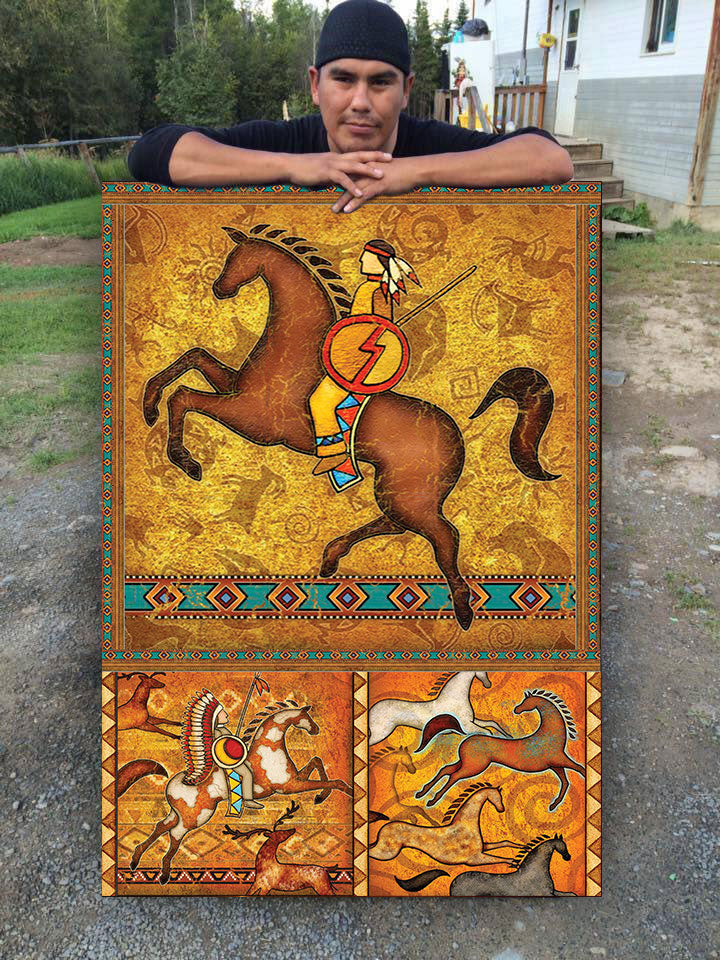 WelcomeNative The Orange Horse Poster, 3D Poster, All Over Print Poster, Native American