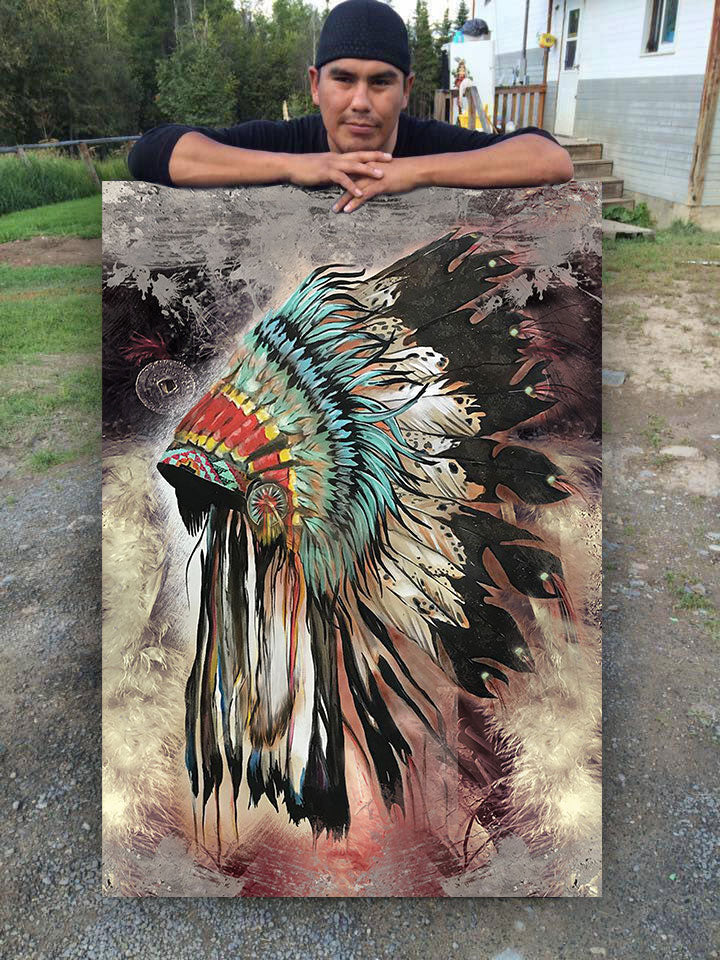 WelcomeNative Beautiful Headdress Poster, 3D Poster, All Over Print Poster, Native American