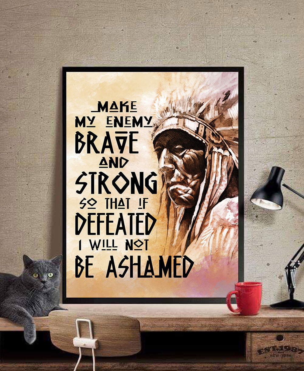 WelcomeNative Be Strong Be Brave Poster, 3D Poster, All Over Print Poster, Native American