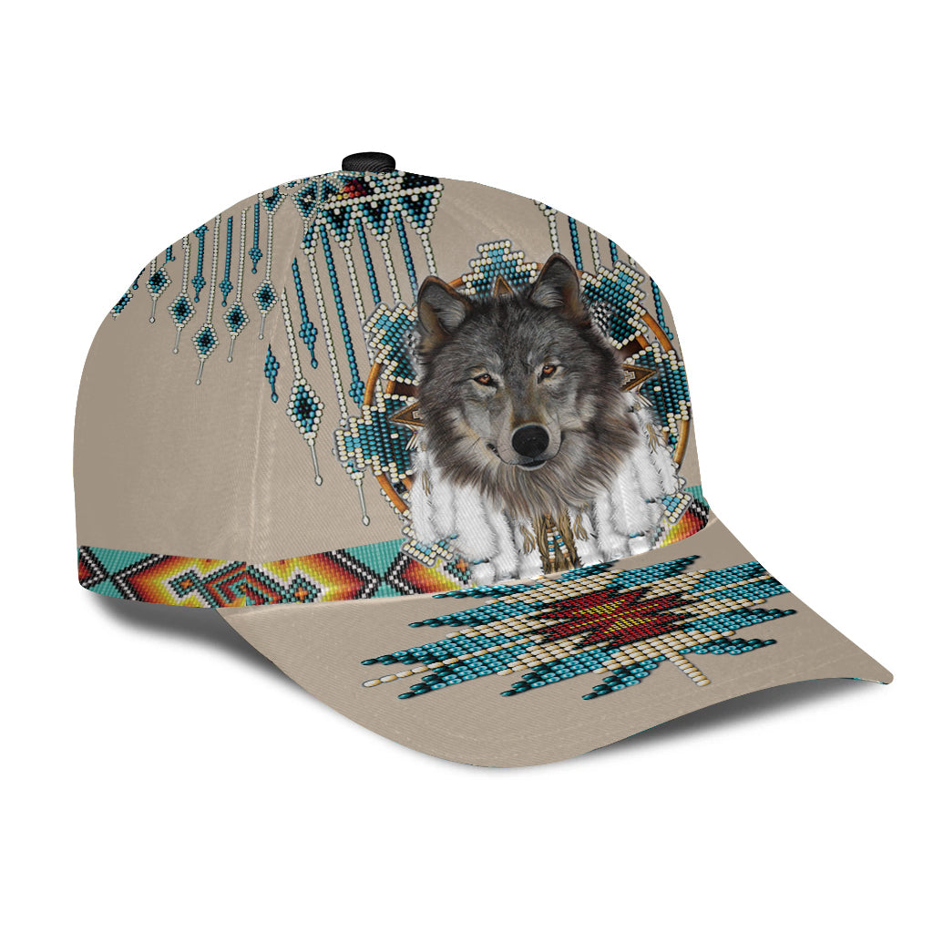 WelcomeNative Native Wolf Cap, 3D Cap , All Over Print Cap