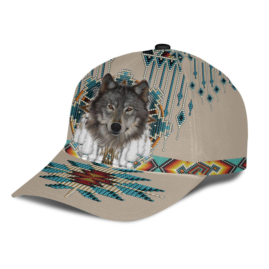 WelcomeNative Native Wolf Cap, 3D Cap , All Over Print Cap