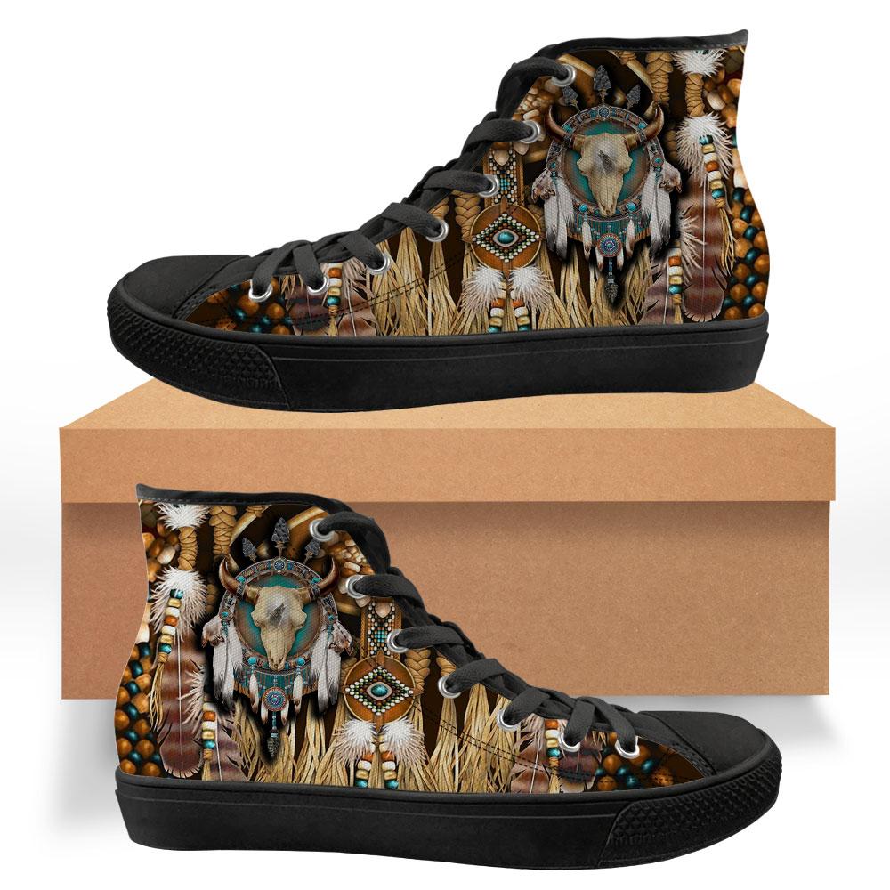 WelcomeNative Buffalo Feather Shoes, 3D Shoes, All Over Print Shoes