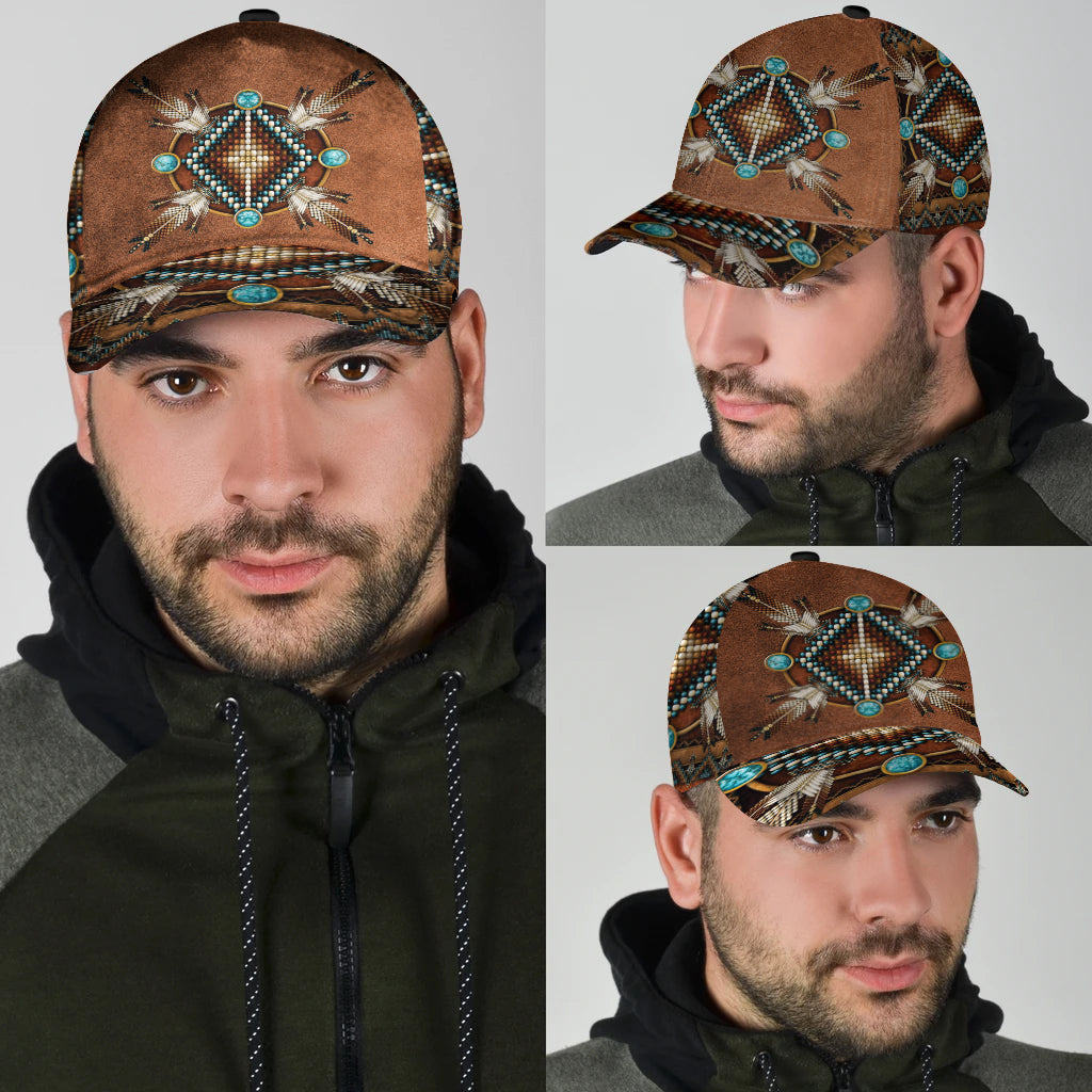 WelcomeNative Mandala Brown Native AmericanCap, 3D Cap , All Over Print Cap