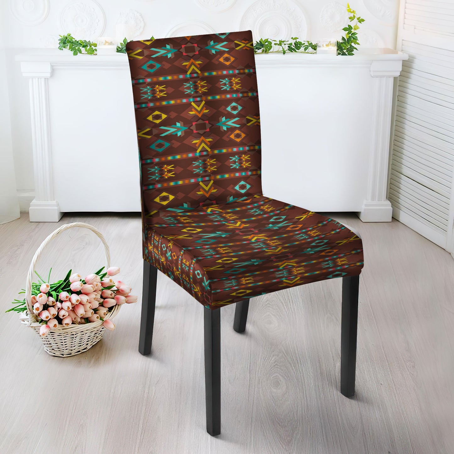 WelcomeNative Brown Pattern Design Native American Tablecloth, Chair cover, 3D Tablecloth, All Over Print