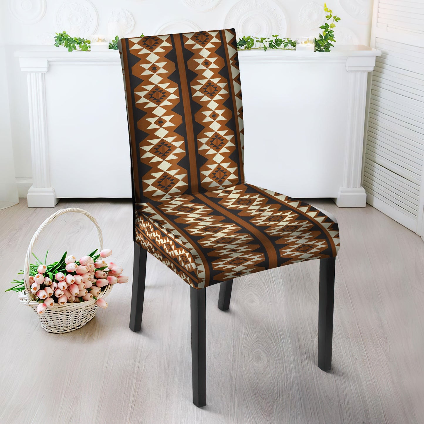 WelcomeNative Brown Pattern Culture Design Native American Tablecloth, Chair cover, 3D Tablecloth, All Over Print