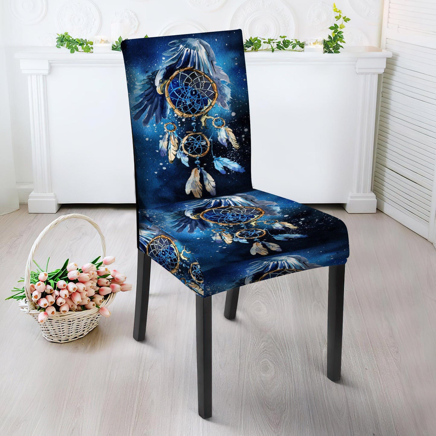 WelcomeNative Blue Dreamcatcher Pattern  Design Native American Tablecloth , Chair cover, 3D Tablecloth, All Over Print