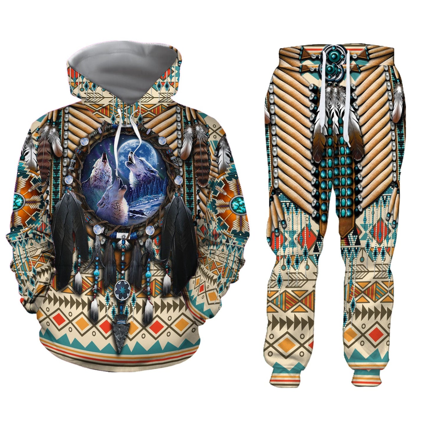 WelcomeNative 3D Native Hoodie, 3D Sweatpants Set, Native american - Design #9