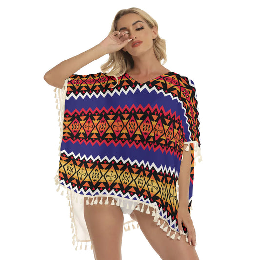 WelcomeNative Native American Women's Square Fringed Shawl