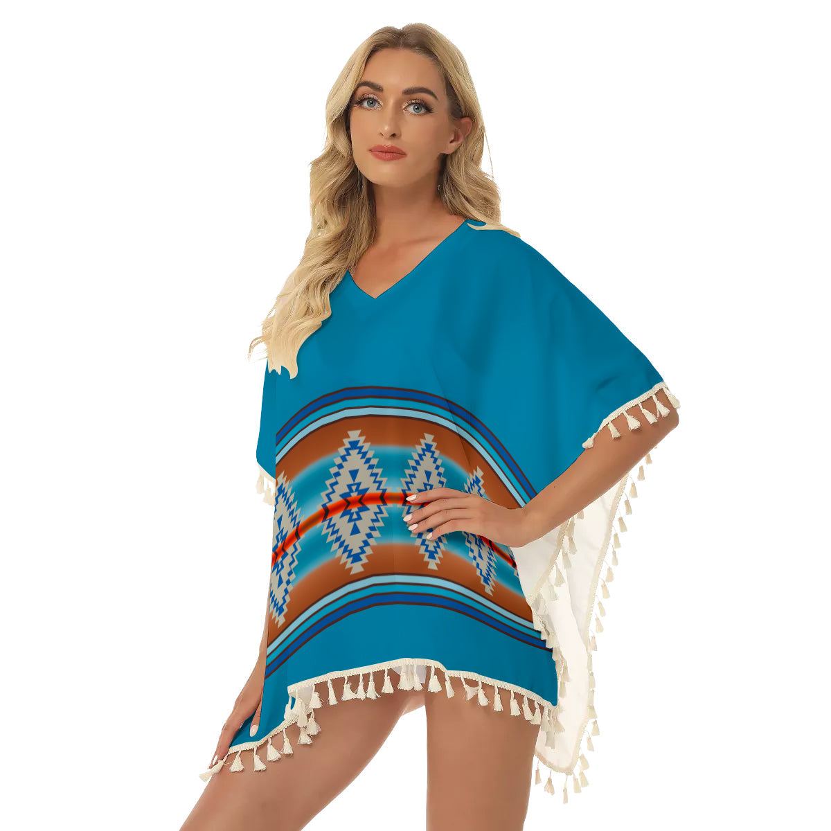 WelcomeNative Native American Women's Square Fringed Shawl