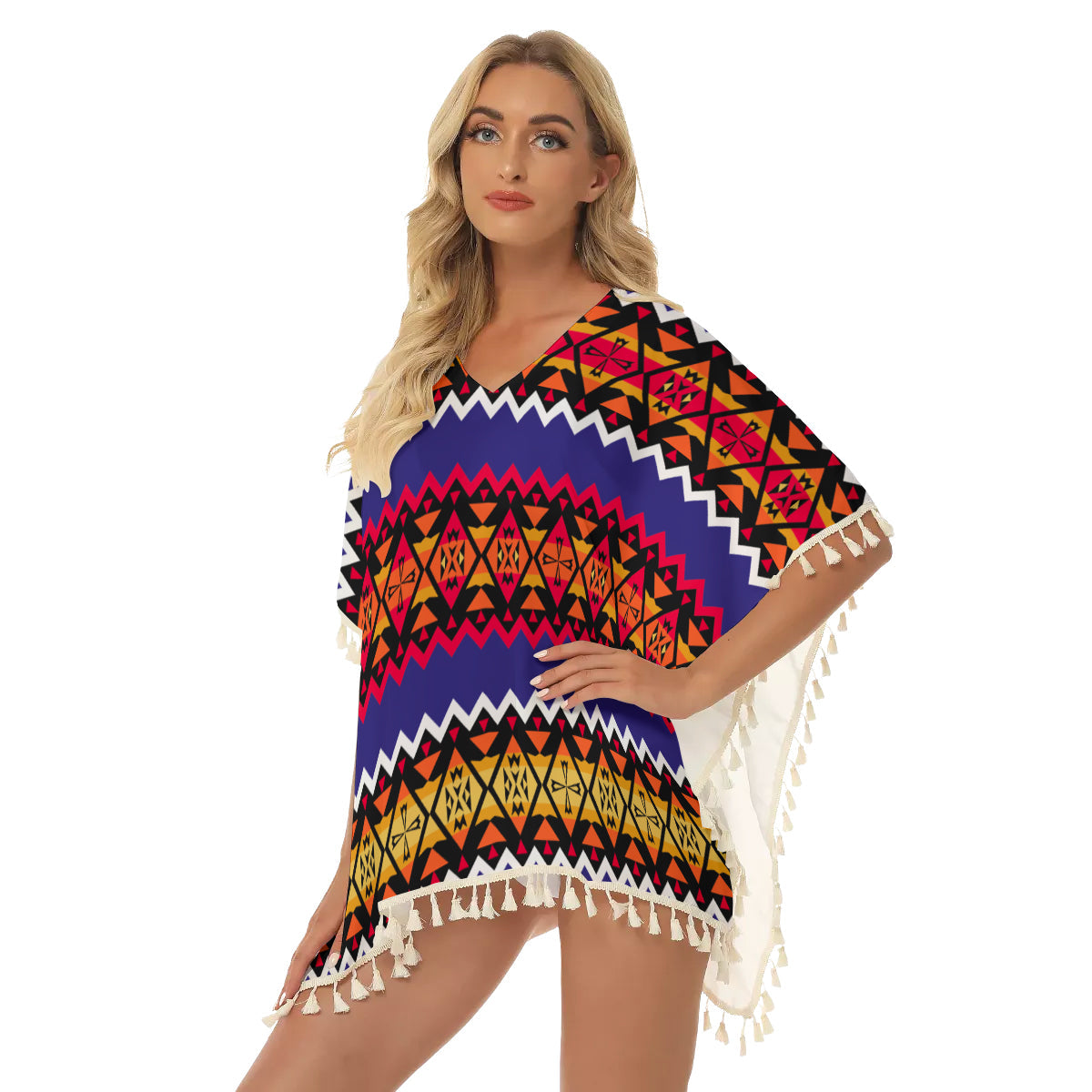 WelcomeNative Native American Women's Square Fringed Shawl