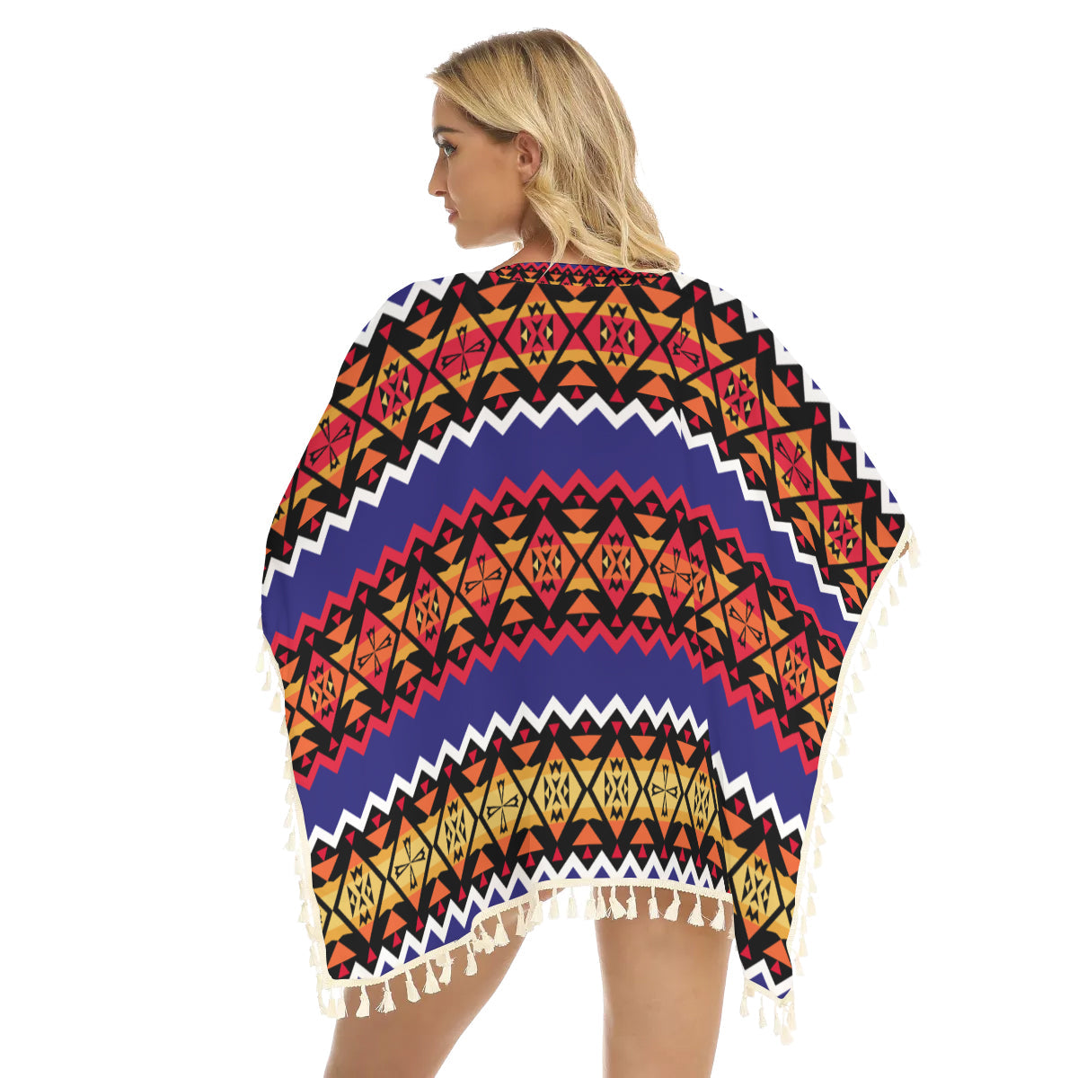WelcomeNative Native American Women's Square Fringed Shawl