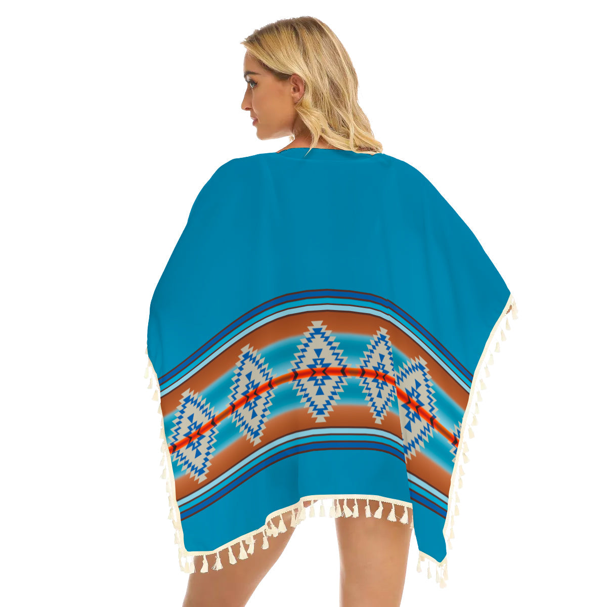 WelcomeNative Native American Women's Square Fringed Shawl