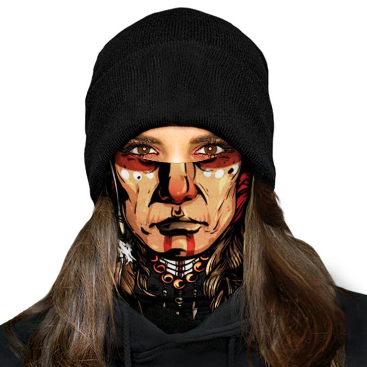 WelcomeNative Chief Head Bandana Face Mask, Native American Neck Gaiter #14
