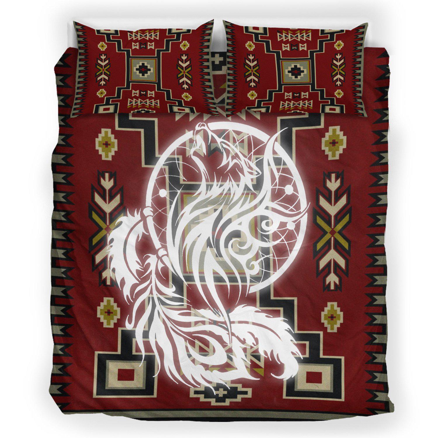 WelcomeNative Native Red Motifs Bedding Set, 3D Bedding Set, All Over ...