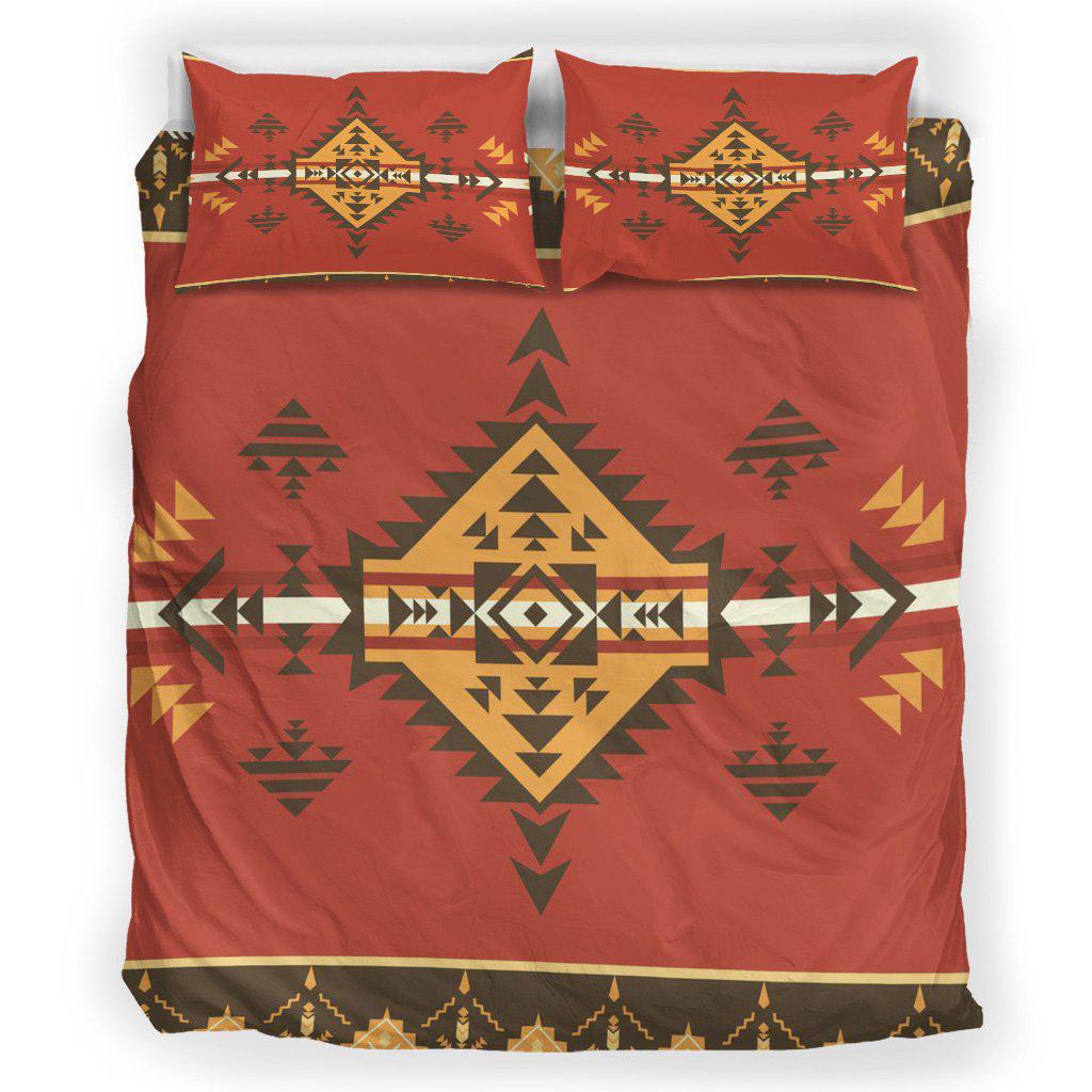 WelcomeNative Red Orange Native Bedding Set, 3D Bedding Set, All Over Print, Native American