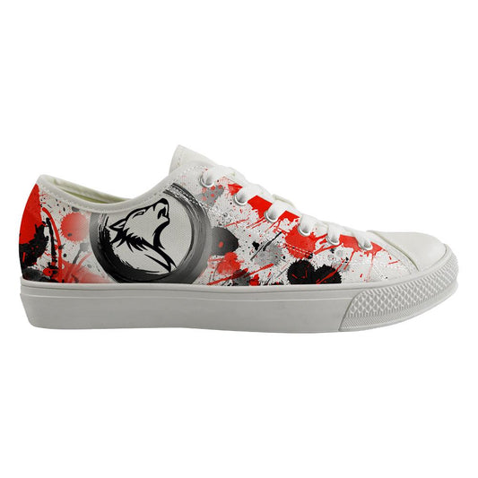 WelcomeNative Black-Red Wolf Shoes, 3D Shoes, All Over Print Shoes