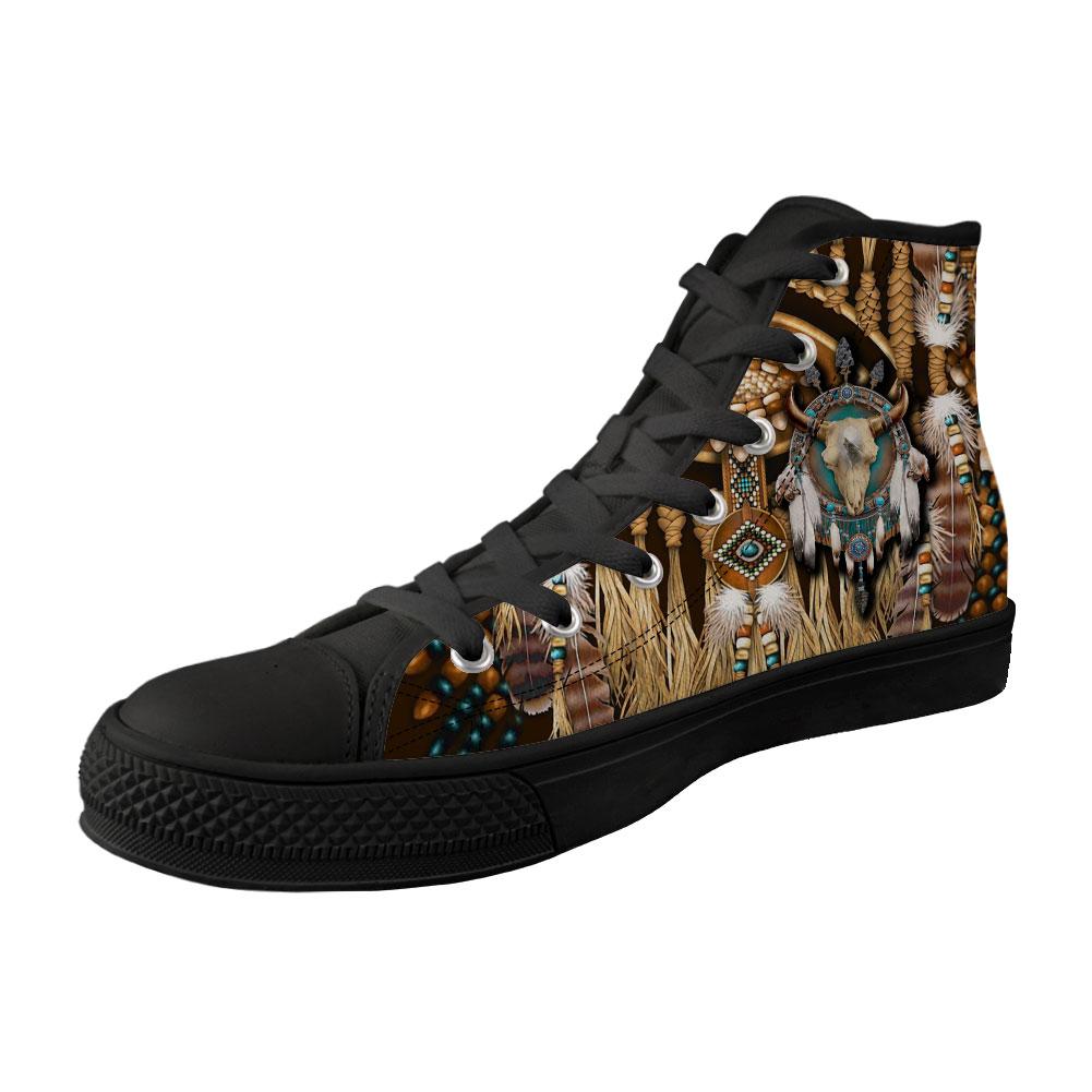 WelcomeNative Buffalo Feather Shoes, 3D Shoes, All Over Print Shoes