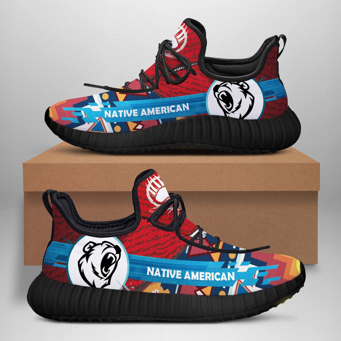 WelcomeNative Red Native Shoes, 3D Shoes, All Over Print Shoes