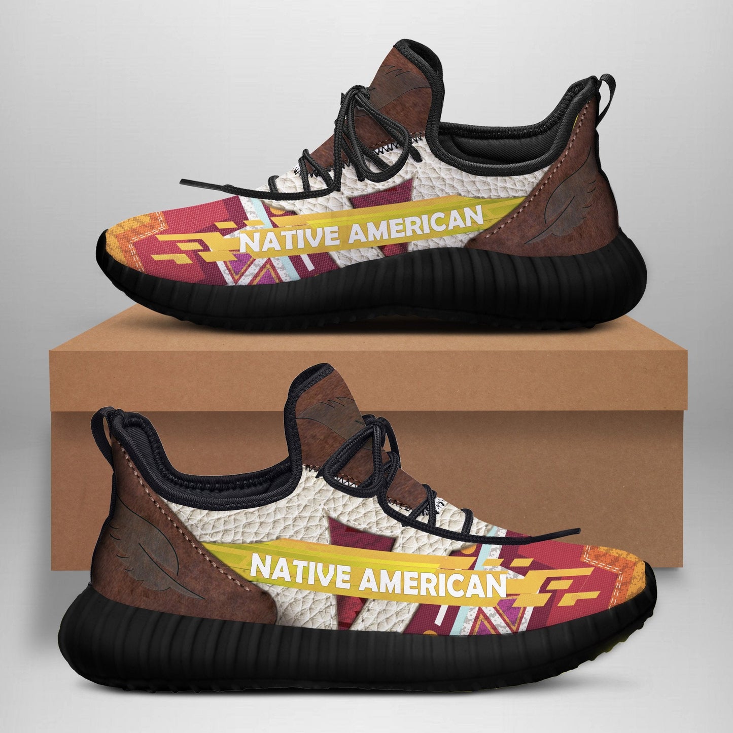 WelcomeNative Brown Shoes Native, 3D Shoes, All Over Print Shoes