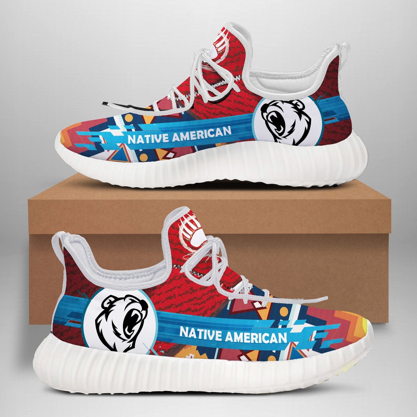 WelcomeNative Red Native Shoes, 3D Shoes, All Over Print Shoes