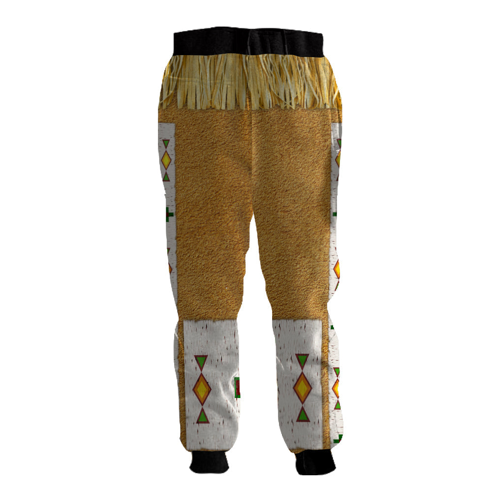 WelcomeNative Yellow Pattern Sweatpants, 3D Sweatpants, All Over Print Sweatpants