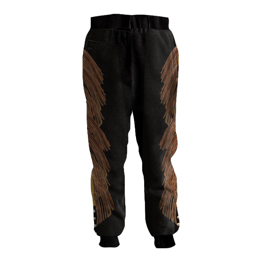 WelcomeNative Black Pattern Native Sweatpants, 3D Sweatpants, All Over Print Sweatpants