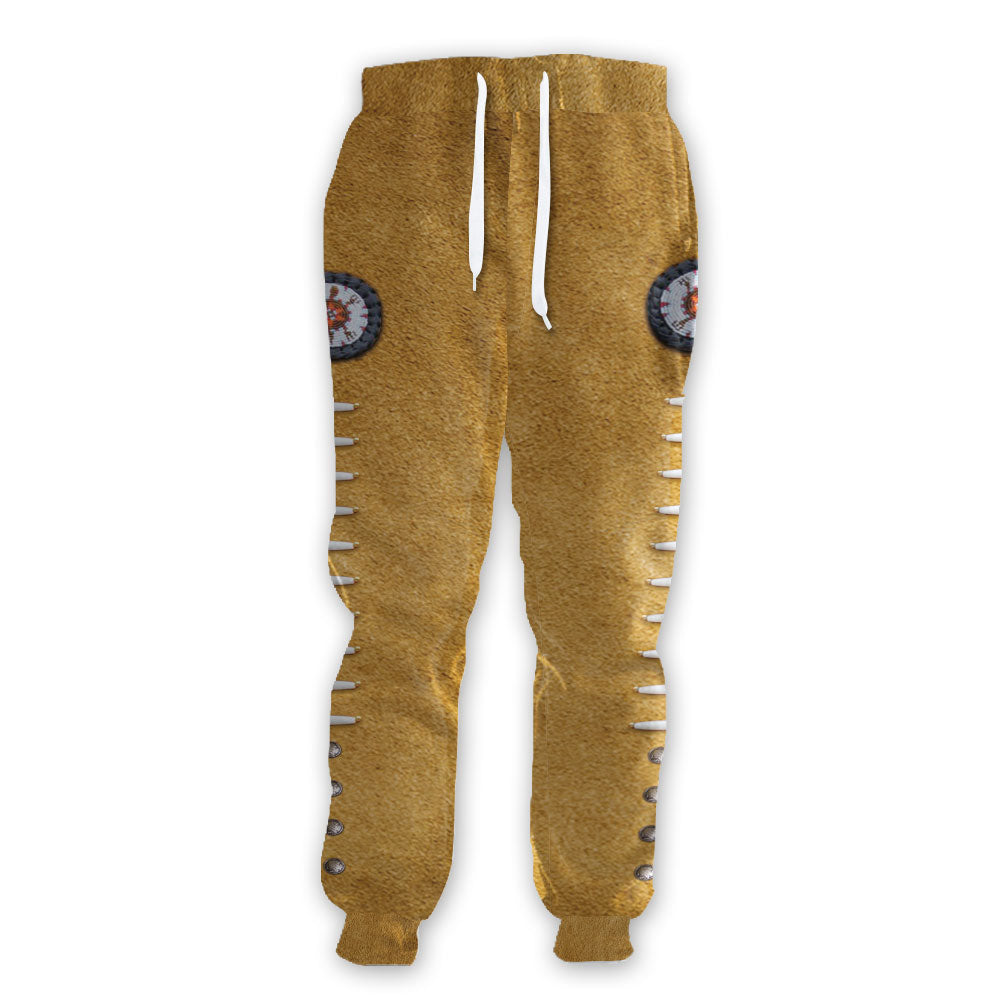 WelcomeNative Brown Native Sweatpants, 3D Sweatpants, All Over Print Sweatpants