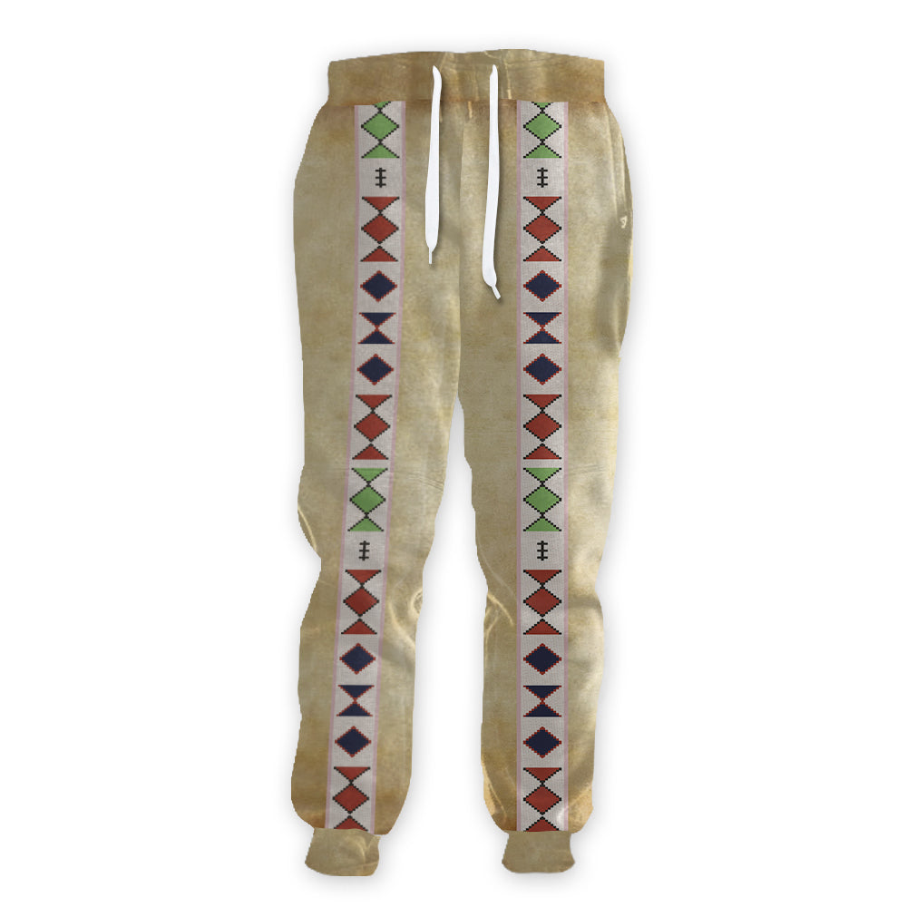 WelcomeNative Grey Pattern Native Sweatpants, 3D Sweatpants, All Over Print Sweatpants