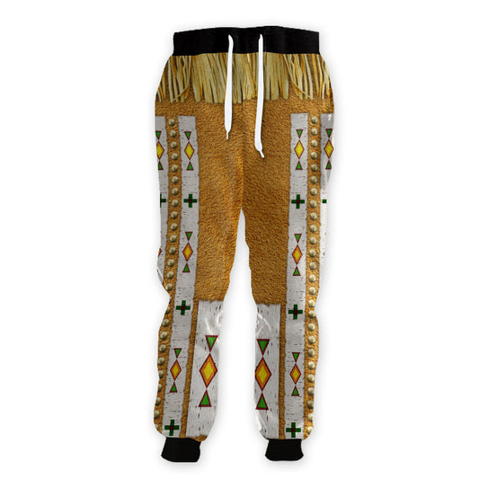 WelcomeNative Yellow Pattern Sweatpants, 3D Sweatpants, All Over Print Sweatpants