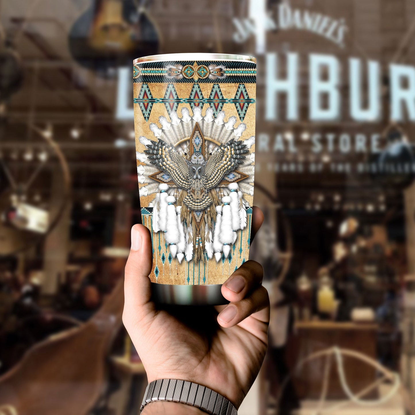 WelcomeNative Native Owl Tumbler, 3D Tumbler, All Over Print Tumbler, Native American