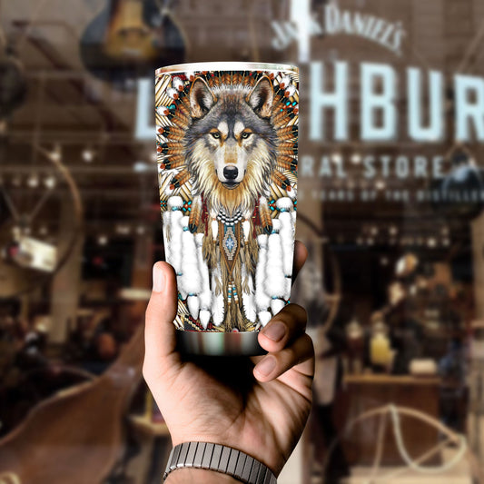 WelcomeNative The Wolf Tumbler, 3D Tumbler, All Over Print Tumbler, Native American