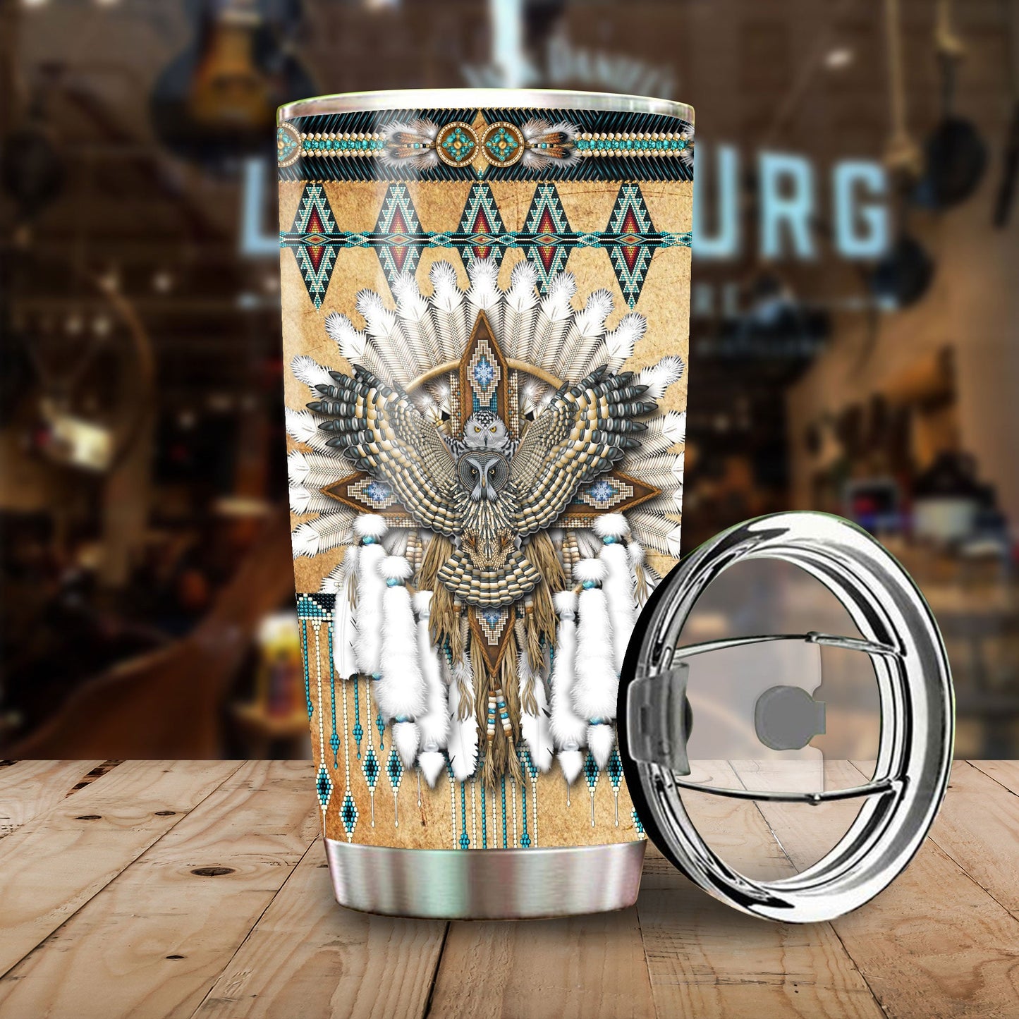 WelcomeNative Native Owl Tumbler, 3D Tumbler, All Over Print Tumbler, Native American