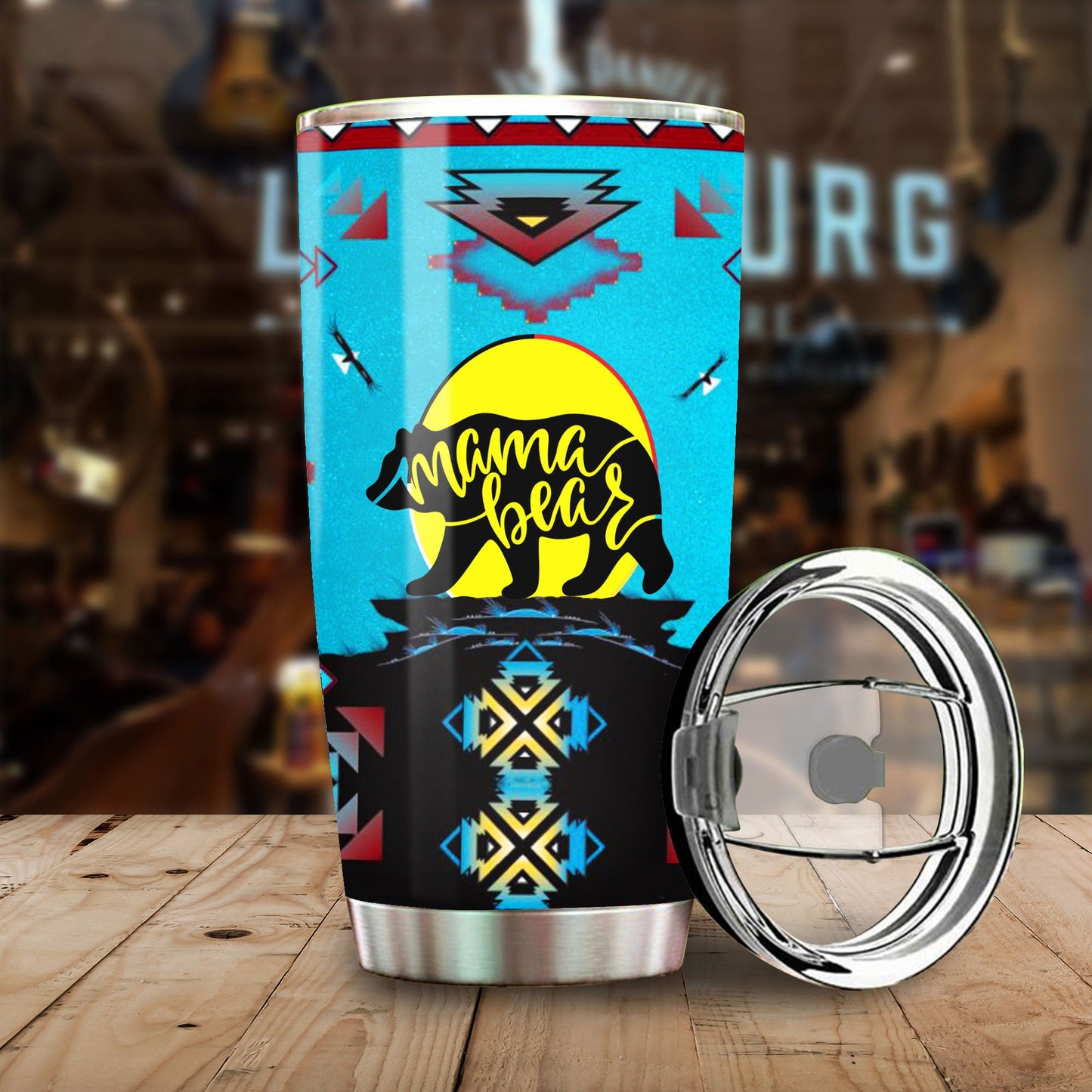 WelcomeNative Mama Bear Tumbler, 3D Tumbler, All Over Print Tumbler, Native American