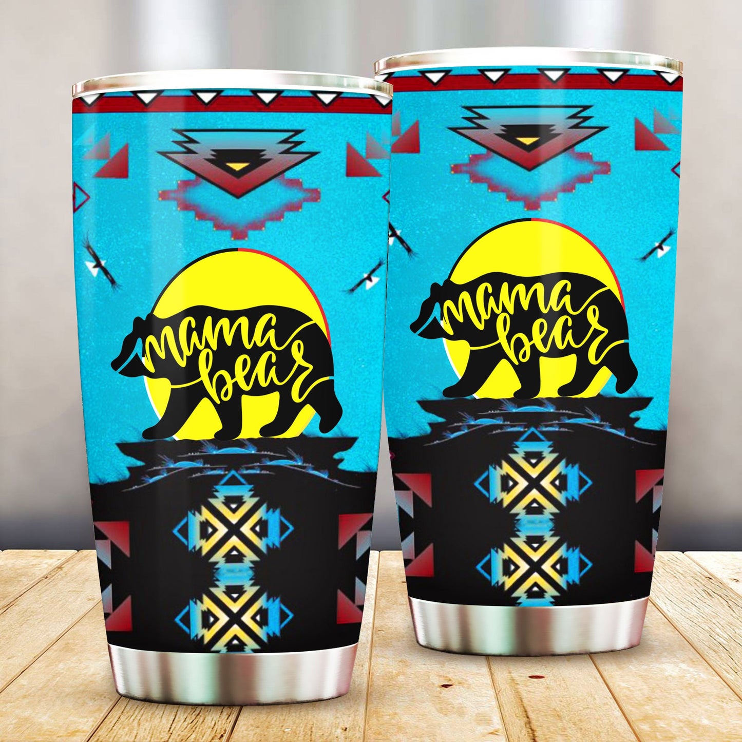 WelcomeNative Mama Bear Tumbler, 3D Tumbler, All Over Print Tumbler, Native American